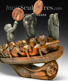 23" BENCHMARK Sedna with Spirit Passengers Boat by Abraham A Ruben *High Hopes* CURATOR'S CHOICE