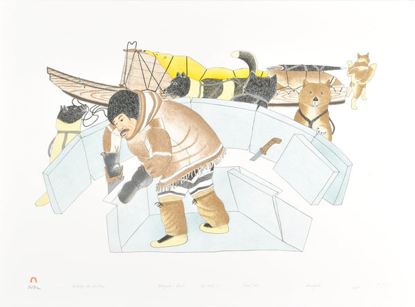 1993 BUILDING THE SNOWHOUSE by Kananginak Pootoogook