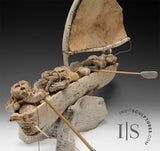 24" Masterpiece Whale Bone Umiak (Boat) by Bob Kussy & Goota Ashoona *AHOY!*