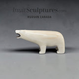 VINTAGE Rare 5" Ivory Walking Bear by M. Tiulana *Open Wide*