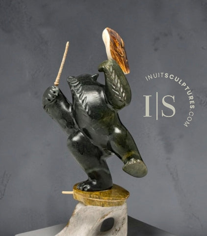 10” Drum Dancing Bear by Derrald Taylor *Leader of the Band*