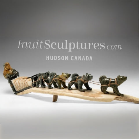 24" Dog Sled and Hunter by Peter K. *Over The Dale*