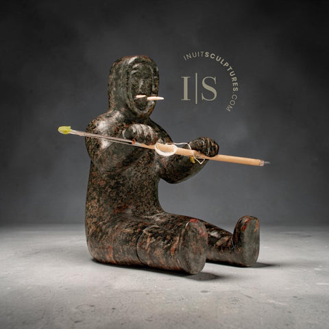 VINTAGE 9" Hunter-Shaman by Nancy Aupaluktuq *Tusk, Tusk, Tusk*