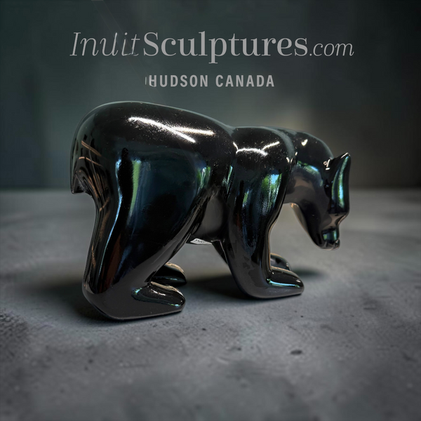 12" Walking Bear by Ottokie Samayualie *Black Opal*