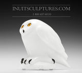 8" SIGNATURE White Owl by Elite Carver Manasie Akpaliapik *Pure Innocence*