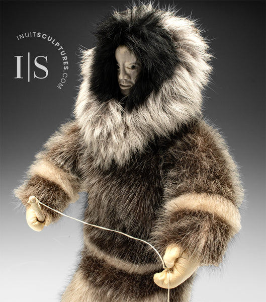 14" Inuit Fisherman by Mikki & Noah Siusangnark *Canada Goose 2.0*