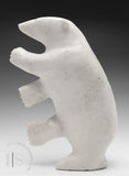 14" SIGNATURE Rare White Marble Dancing Bear by Nuna Parr *Vanilla Pudding*