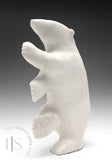 14" SIGNATURE Rare White Marble Dancing Bear by Nuna Parr *Vanilla Pudding*