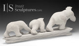 16” Mother Bear & Cubs by Esau Kripanik *Left Right, Left Right*