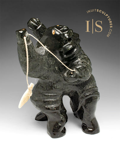 VINTAGE 10" Two Headed Monster by Wayne Puqiqnak Gjoa Haven *ENTANGLED*