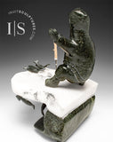 10" Eskimo Fisherman on Ice by Henry Ainalik *Waiting With Baited Breath*
