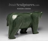 Final Piece 12" Walking Bear wth Red Tongue by Jimmy Iqaluq *Storm* Canada's Top Master Carver