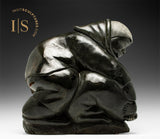 BIG HEARTED VINTAGE 18" Eskimo Boy and Seal by Johnny Inukpuk *The Hug*