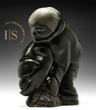 BIG HEARTED VINTAGE 18" Eskimo Boy and Seal by Johnny Inukpuk *The Hug*