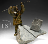 VINTAGE 7" Eskimo Carver at the Quarry by Late Kellipalik Qimirpik *Love of the Art*