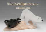 8" Young Polar Bear & Seal by Peter K. *Night Watch*