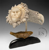 7" Moose Antler Eagle with Fish by Peter K. *His Royal Beakness*