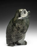 8" SIGNATURE Owl RARE Grey Stone by Pits Qimirpik *Brigadier*