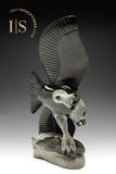 16" SIGNATURE Eagle & Fish by Pits Qimirpik *Midnight Flight*