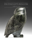 9" Large Grey Owl by Pitseolak Qimirpik