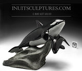 14" Mother and Calf Orca (Killer) Whales by Master Derrald Taylor