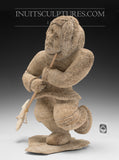 15" Masterpiece Whale Bone Fisherman by world famous Goota Ashoona