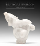 6" Arching Back White Dancing Bear by Markoosie Papigatook