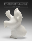 11" Dancing White Bear by Samonie Shaa