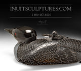 23” Black Loon with Inlay Eyes by Jimmy Iqaluq