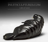 8" Basking Walrus by Famous Jimmy Iqaluq