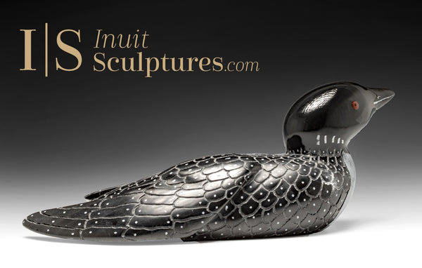 13" SIGNATURE Loon by Jimmy Iqaluq *Unruffled Feathers*