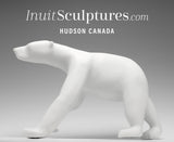 21" Walking Polar Bear by Joe Jaw Ashoona *Striding*