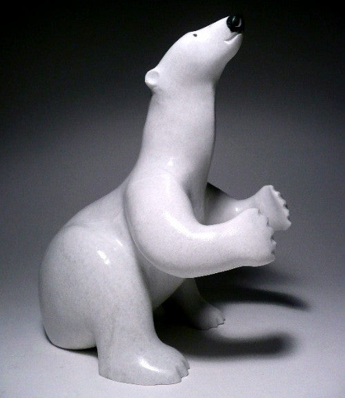 White Sitting Bear by Lew Phillip