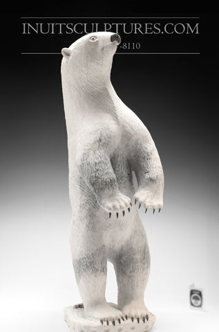 23" Standing Bear with Claws by the Late World Famous Luke Airut (1946 - 2018)