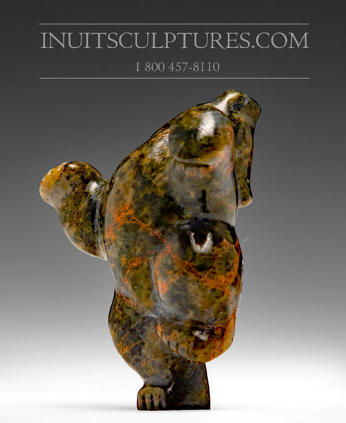 3" brown Dancing Bear by Markoosie Papigatook