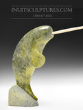 Lime Green Narwhal by Pitseolak (Pits) Qimirpik